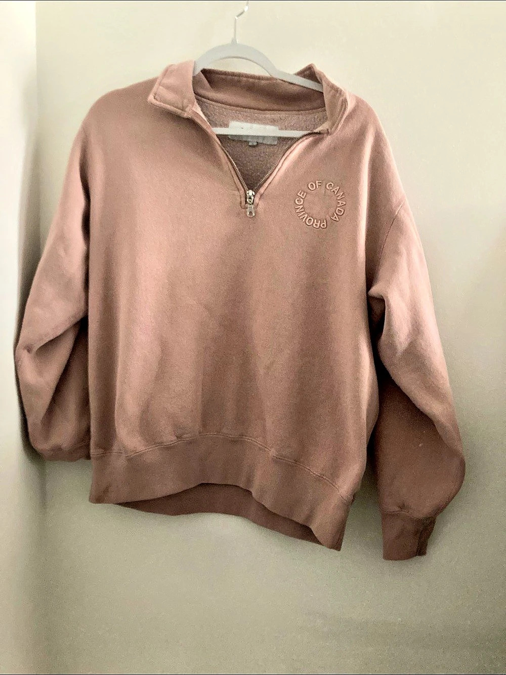 Province of Canada Women's Quarter-Zip Sweatshirt in Pink